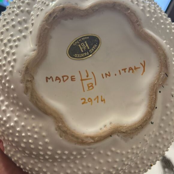 Vintage Italian Hand-painted Floral Vase - Picture 4 of 5